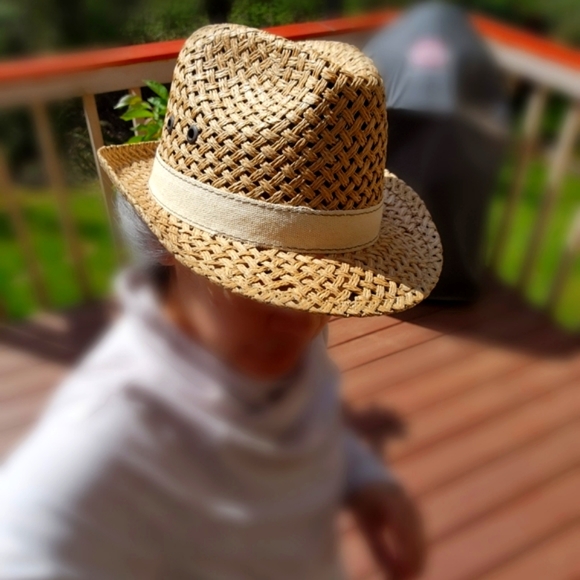 AUGUSTO DI ZOLA- Straw Hat/Fedora,Tan-EUC! - Picture 2 of 15